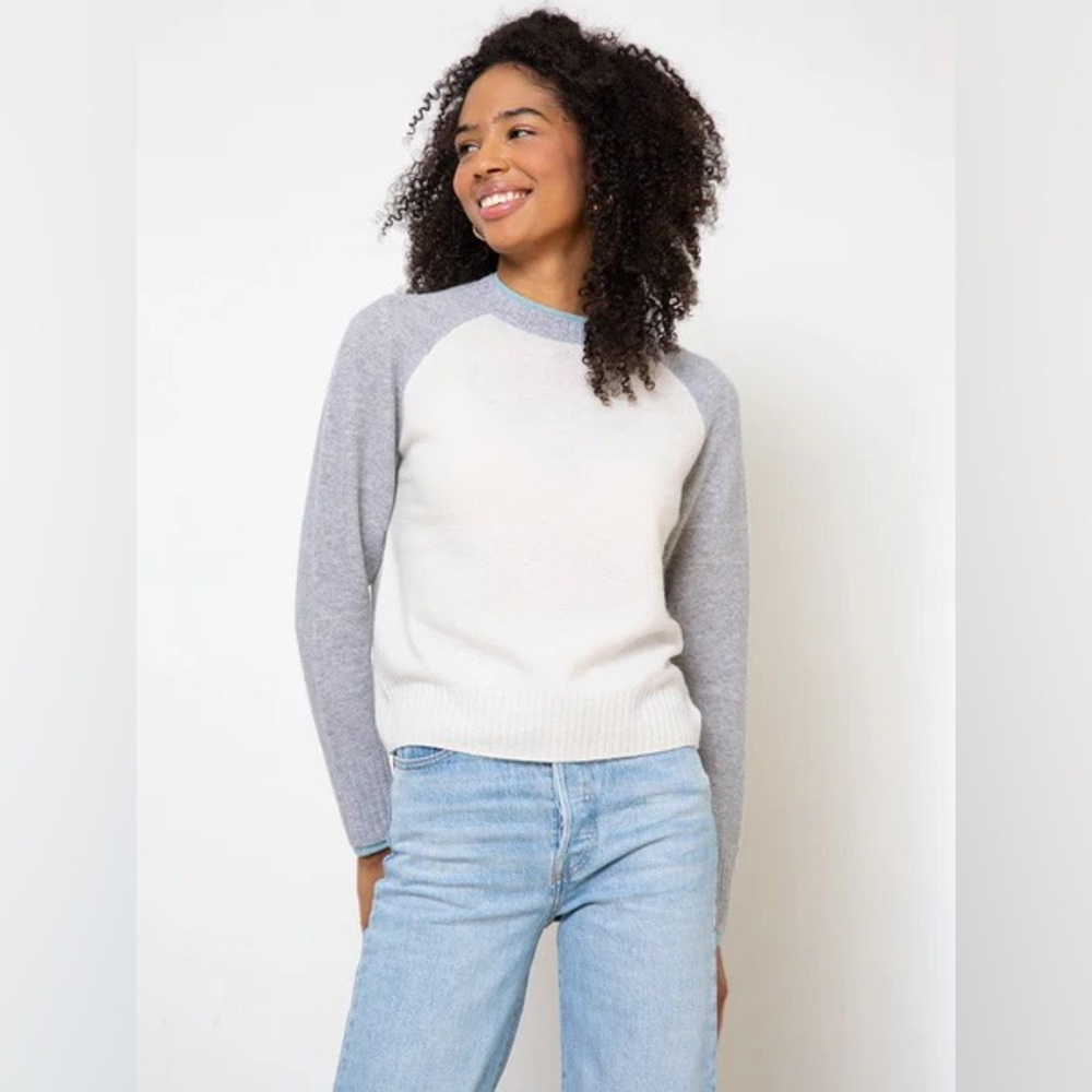 27 Miles Malibu Proctor Cashmere Raglan Crewneck Sweater Medium Layered Pullover
